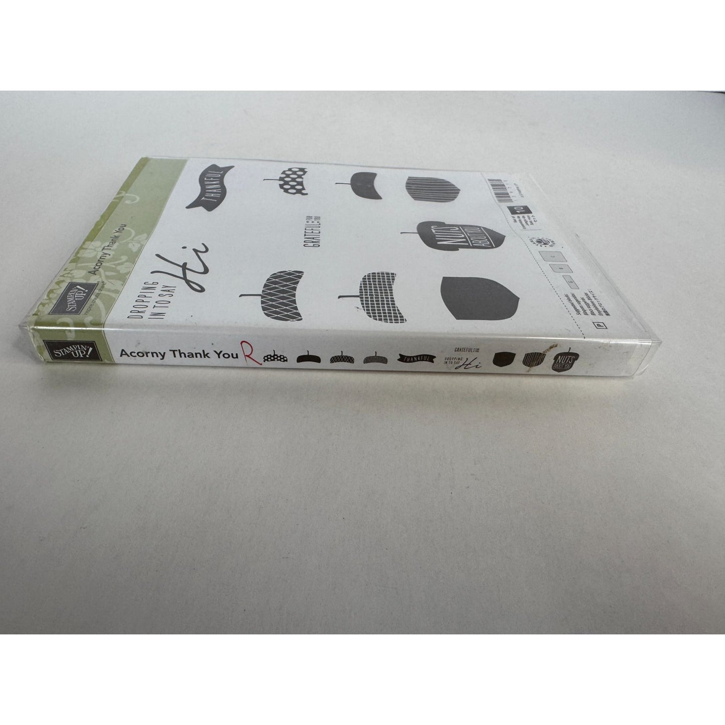 Stampin Up Acrylic Cling Stamp Set Acorny Thank You Acorn Nuts about You Words