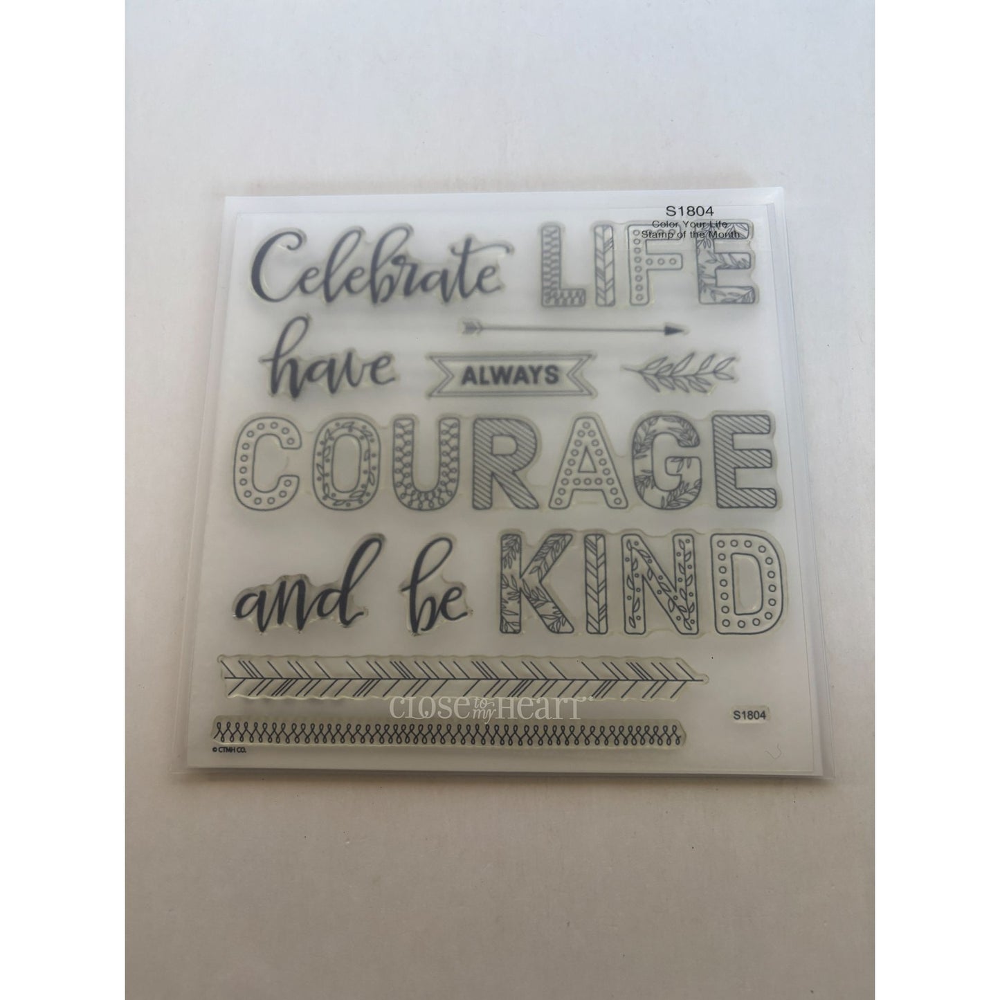 CTMH Acrylic Stamps Color Your Life Always Have Courage and Be Kind My Acrylix