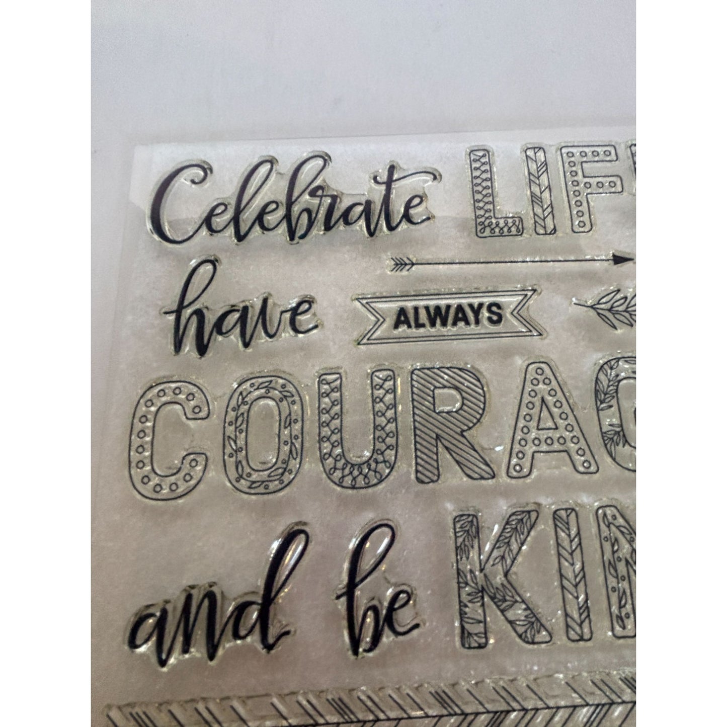 CTMH Acrylic Stamps Color Your Life Always Have Courage and Be Kind My Acrylix
