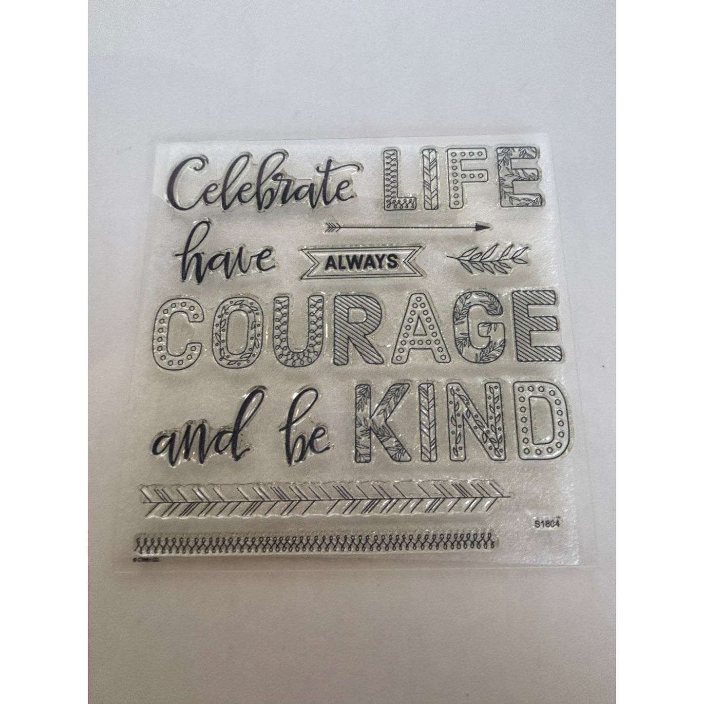 CTMH Acrylic Stamps Color Your Life Always Have Courage and Be Kind My Acrylix