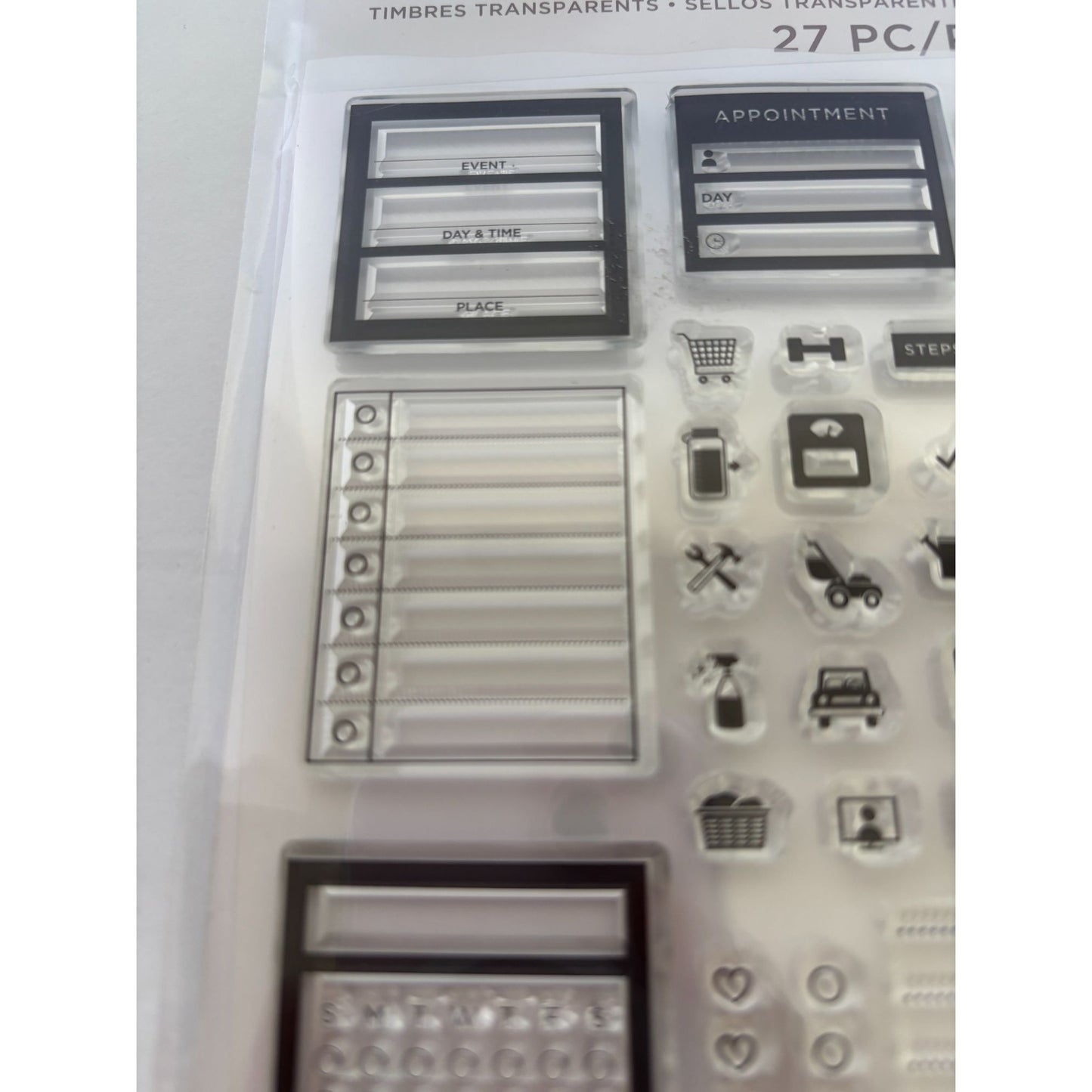 Park Lane Clear Stamps Acrylic Planner Calendar Health Journaling Schedule Date