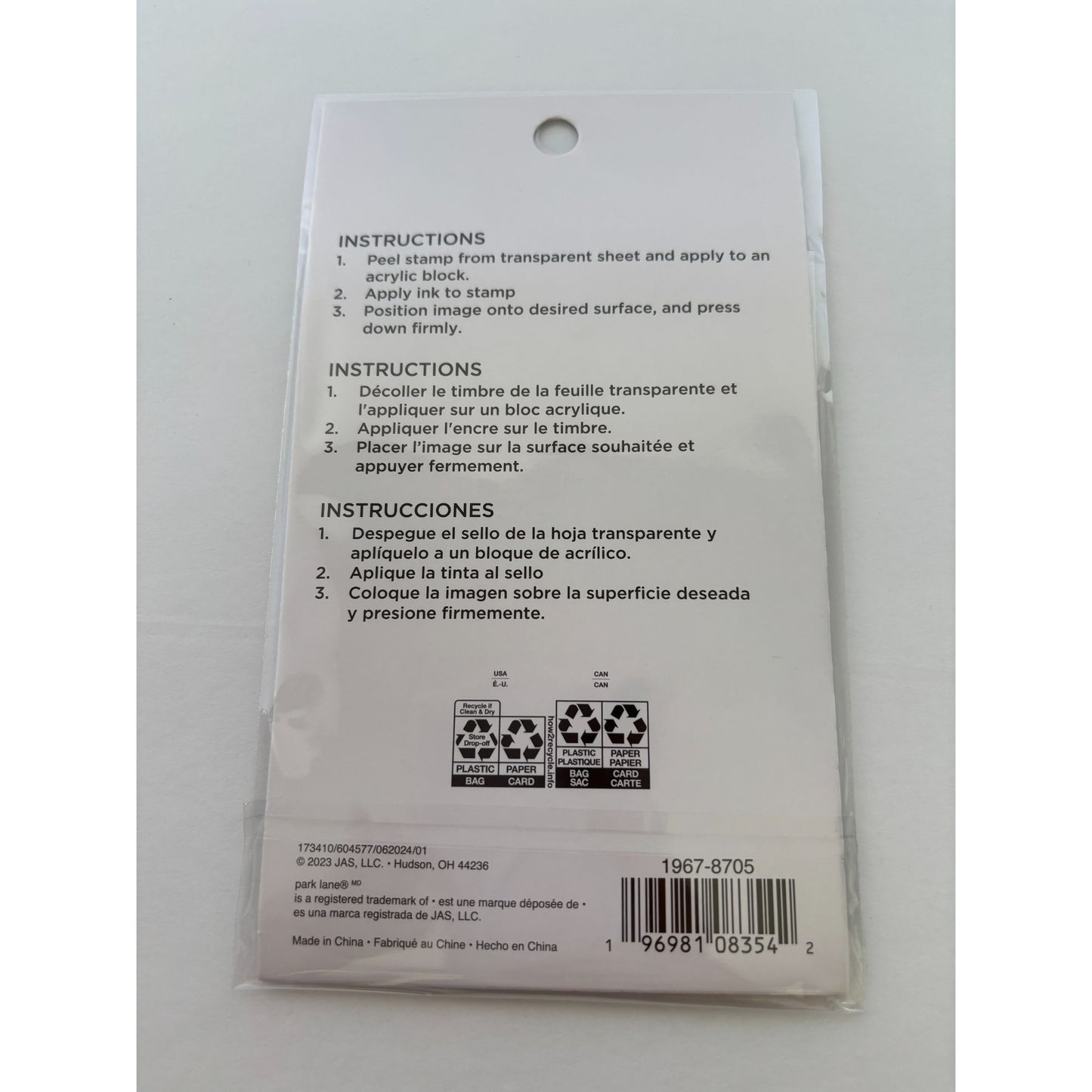 Park Lane Clear Stamps Acrylic Planner Calendar Health Journaling Schedule Date