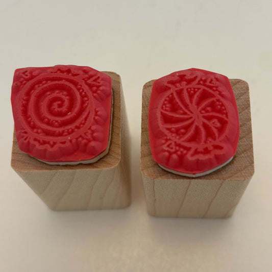 DOTS Rubber Stamps Christmas Wrapped Candy Peppermint Food Holiday Card Making