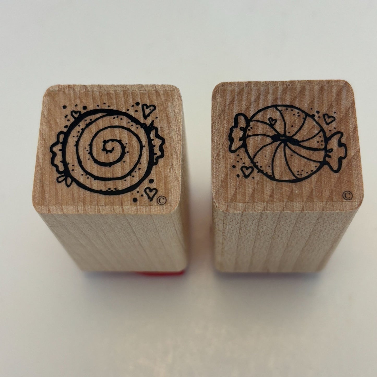 DOTS Rubber Stamps Christmas Wrapped Candy Peppermint Food Holiday Card Making