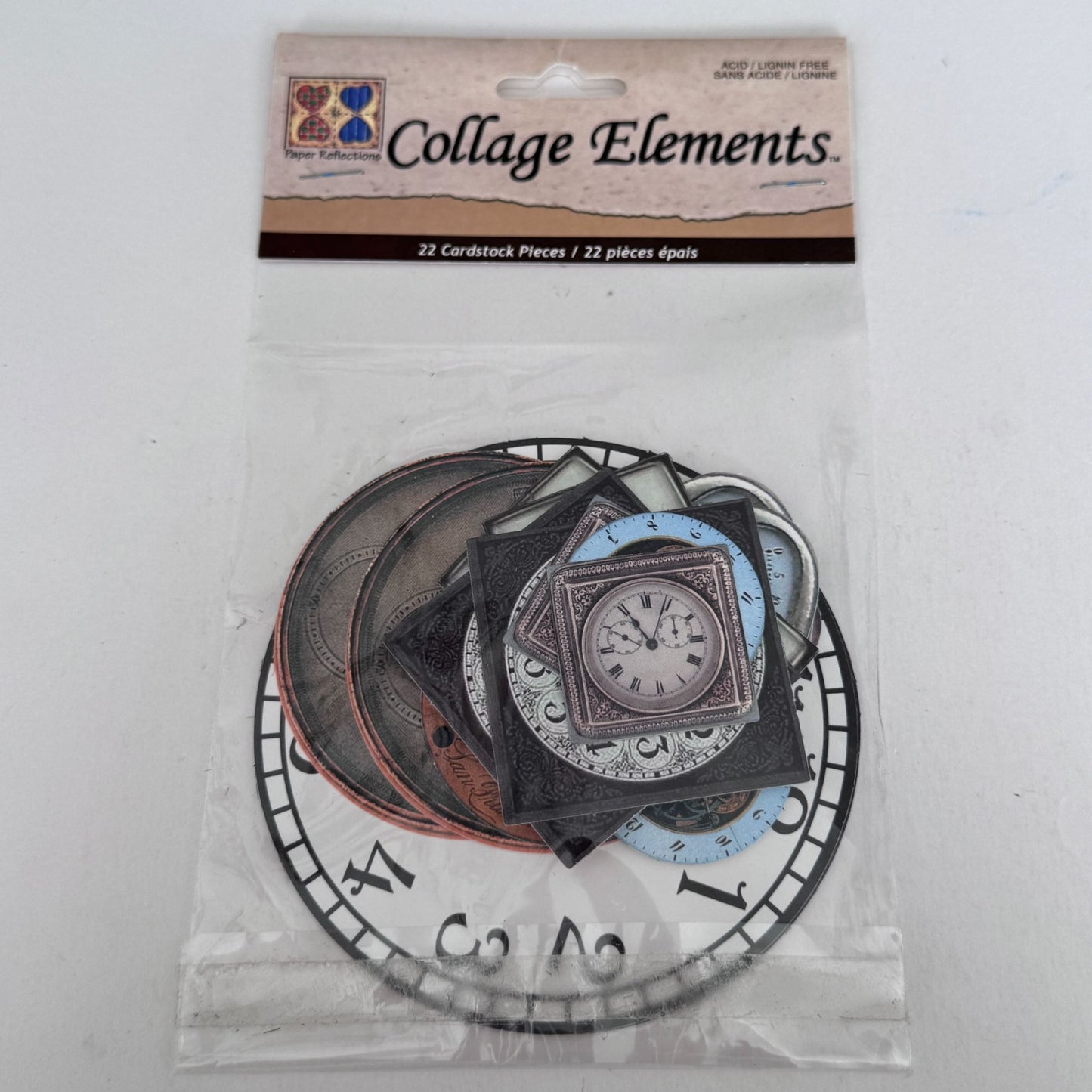 Paper Reflections Collage Elements Clock Faces Embellishments Steampunk Cardmaking Craft Time Ephemera Scrapbooking