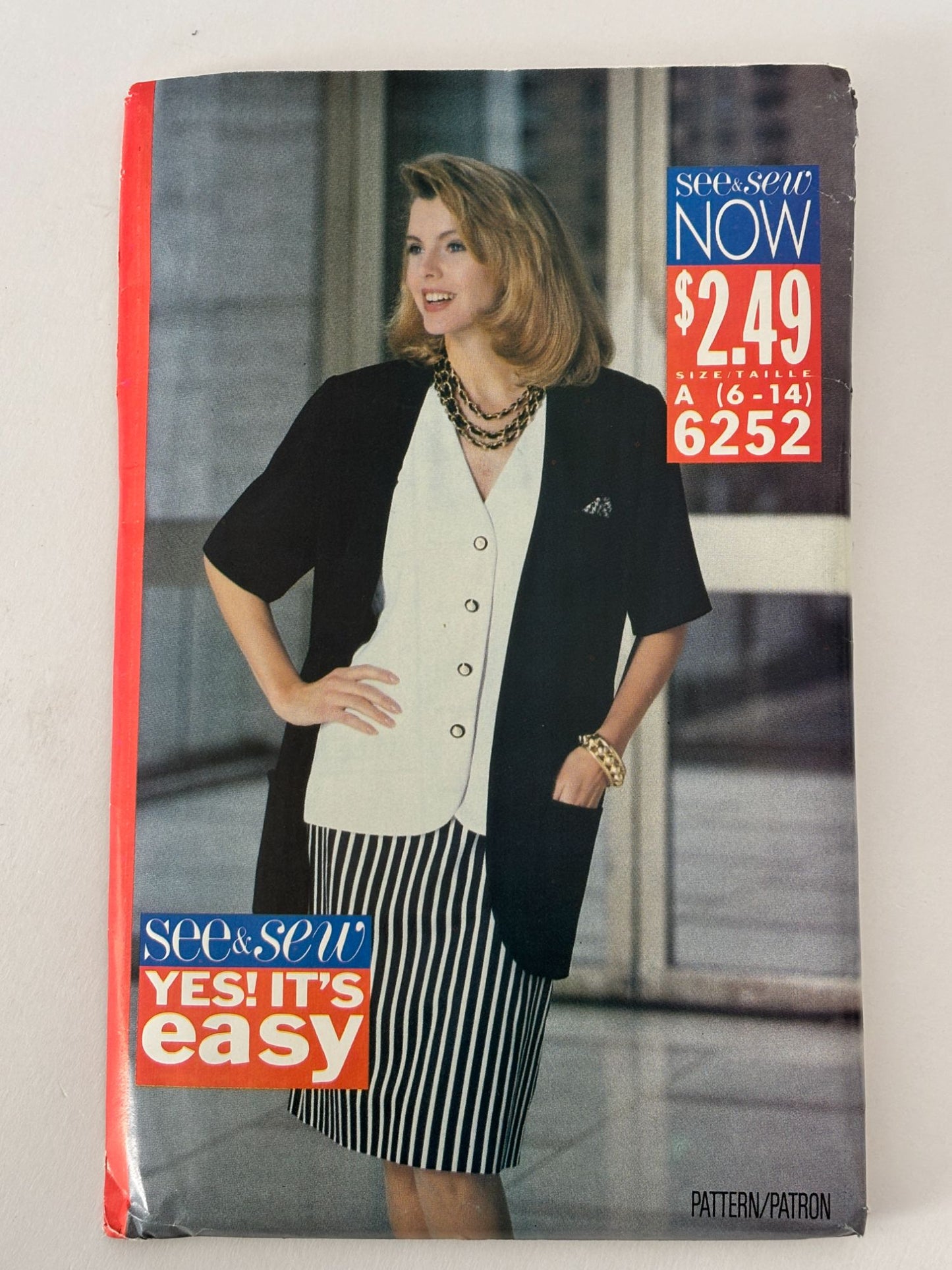 Butterick Sewing Pattern 6252 Jacket Top Skirt 90s Career Suit Easy 6-14 Uncut