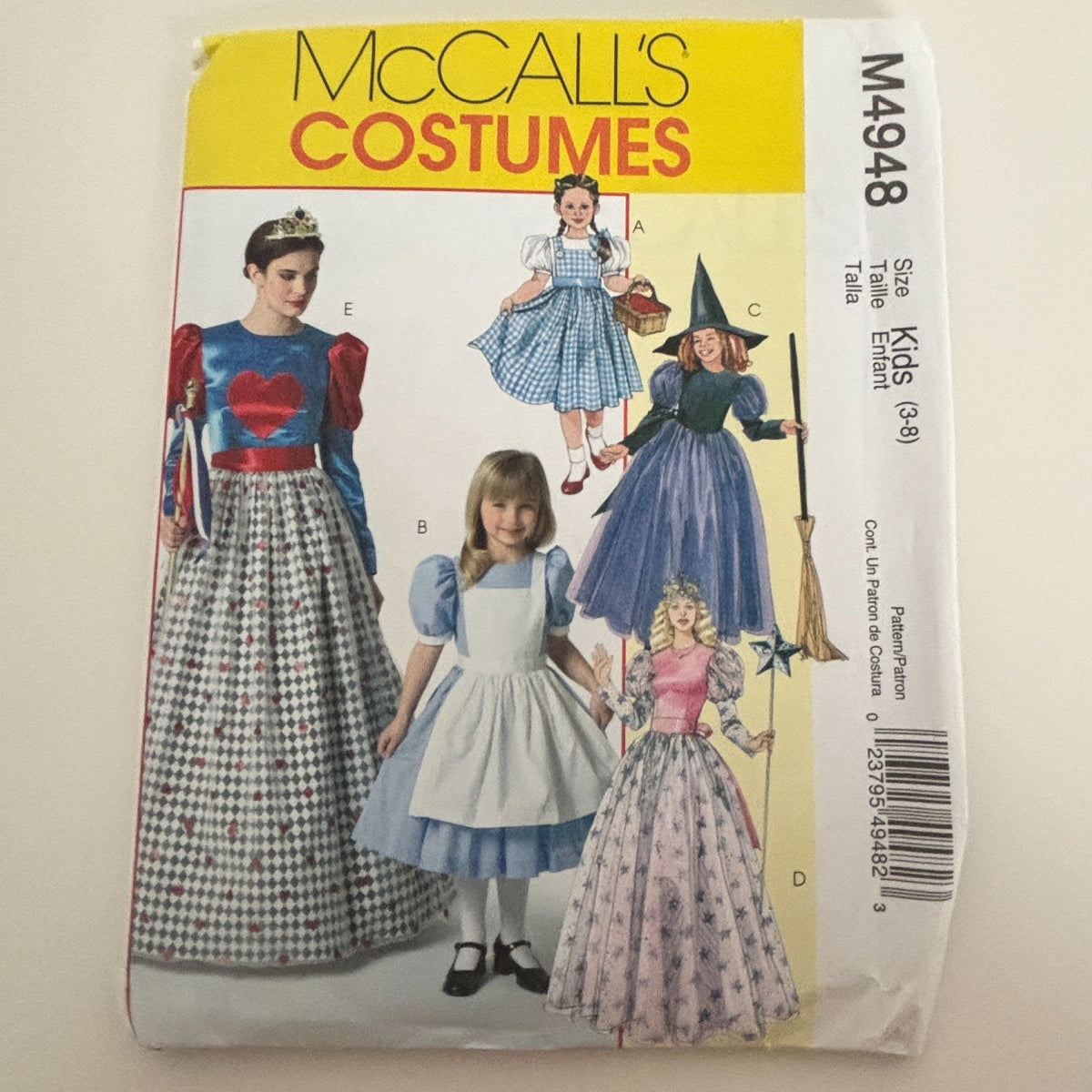 McCalls Sewing Pattern M4948 Wizard of Oz Alice Wonderland Witch Princess Halloween Costume Y2K Uncut Girls 3-8
