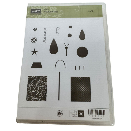 Stampin Up Playful Pieces Rubber Stamp Set Butterfly Summer Gift Present Star