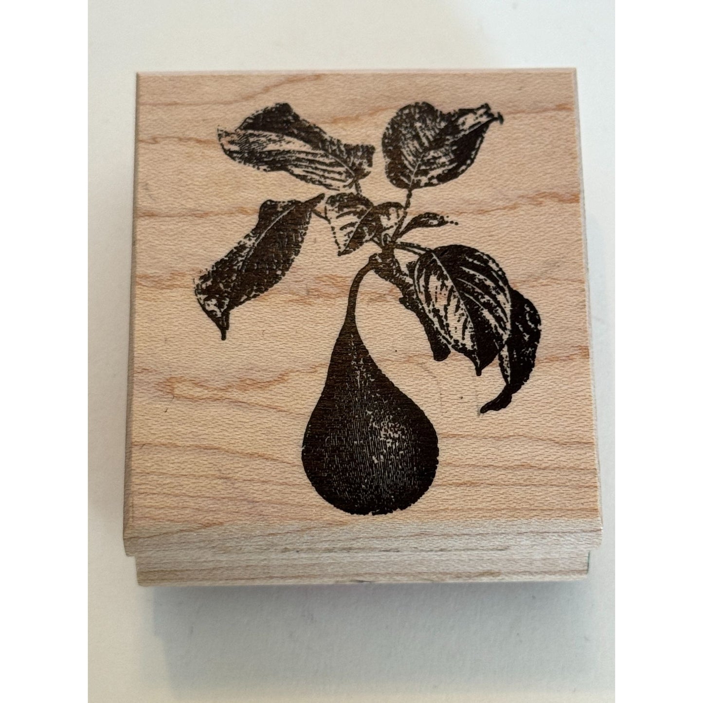 The Moon Rose Rubber Stamp Pear Plant Fruit Leaves Botanical Nature Card Making
