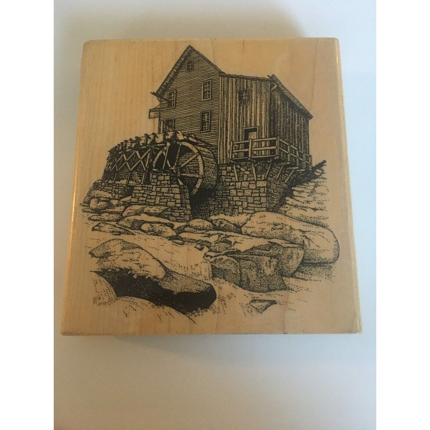 Stamp Cabana Rubber Stamp Country Water Mill Building History Landscape Scenic