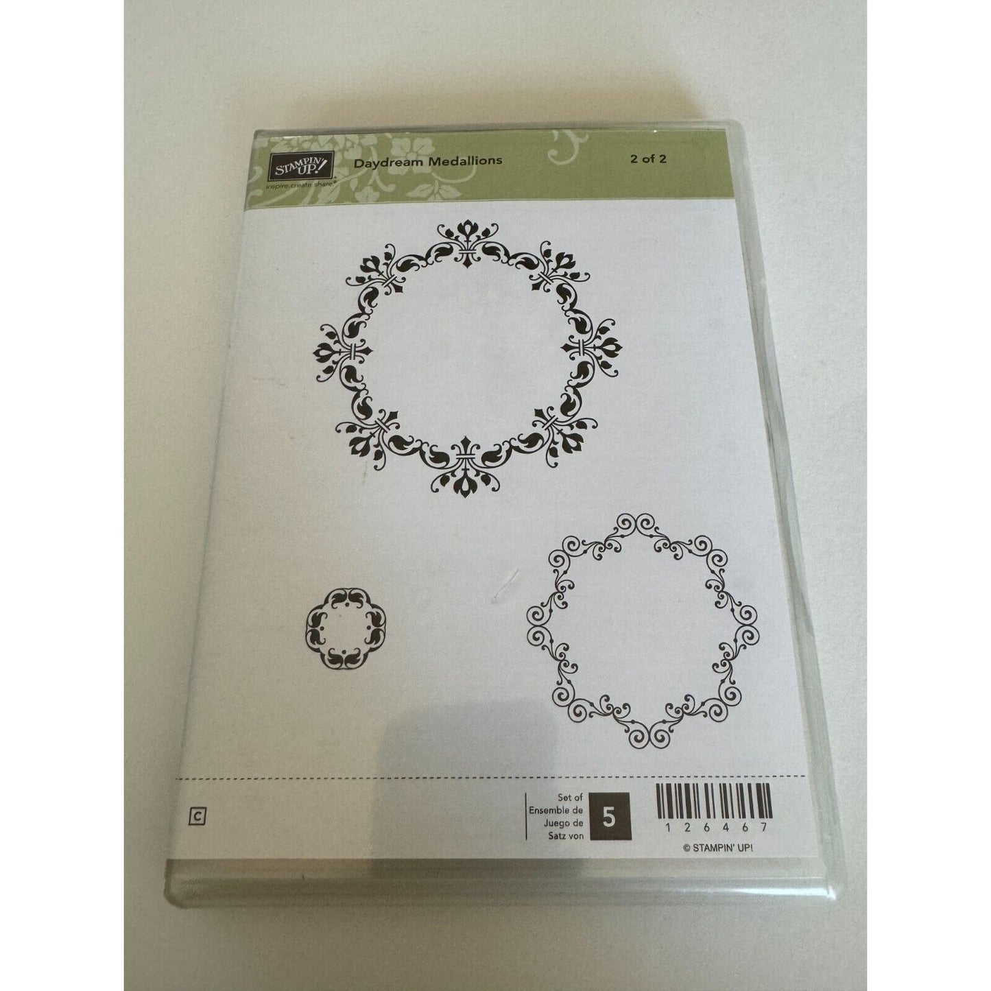 Stampin Up Cling Stamp Daydream Medallions Set 1 & 2 Framelits Dies Floral Frame