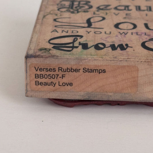 Verses Rubber Stamp Believe in Beauty Live Love Never Grow Old Cardmaking Words