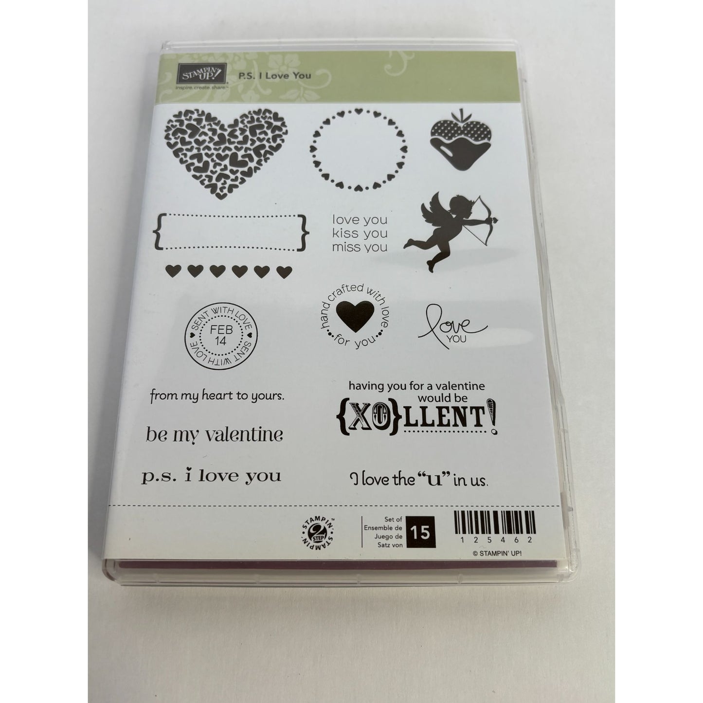 Stampin Up Valentines Day Rubber Stamps PS I Love You Set Handcrafted with Love