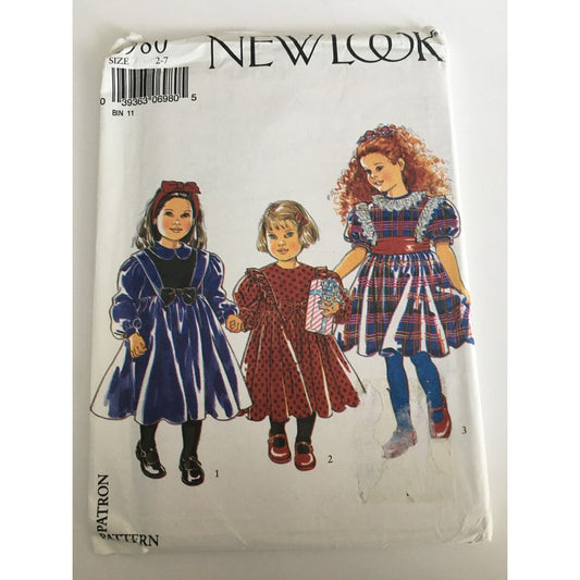 New Look 6980 Sewing Pattern Little Girls Fancy Party Holiday Dress Sz 2-7 UC