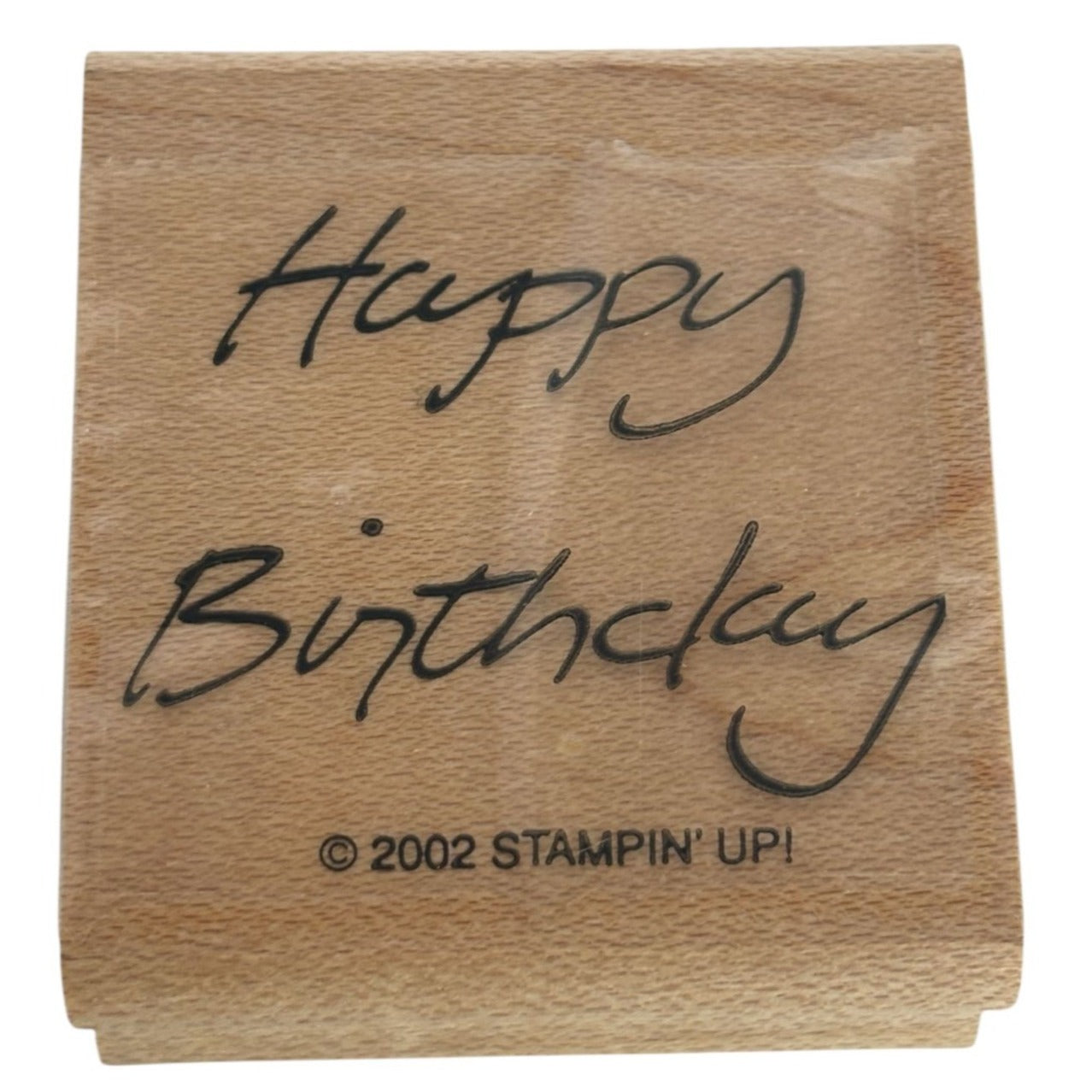 Stampin Up Wood Rubber Stamp Happy Birthday Card Making Words Sentiment Craft