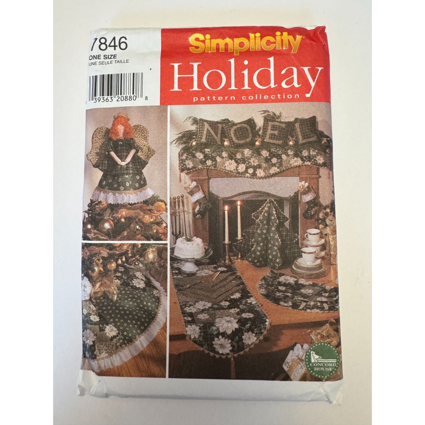Simplicity Sewing Pattern 7846 Christmas Angel Tree Topper Mantel Scarf Stocking Uncut Table Runner