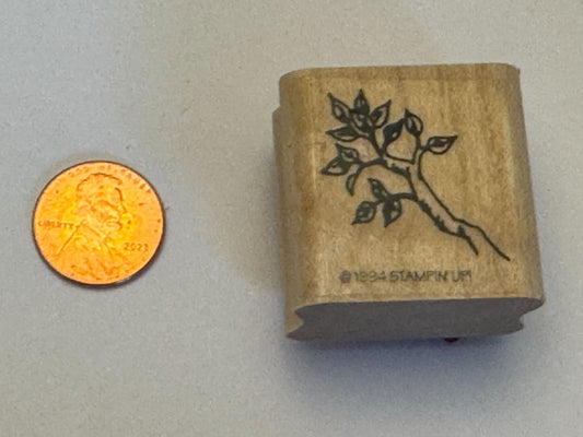 Stampin Up Rubber Stamp Tree Branch Nature Spring Leaves Leaf Cardmaking Craft