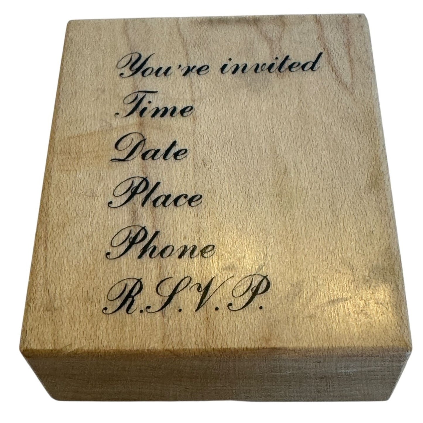 PSX Rubber Stamp Invitation Template Party Event RSVP Date Time Card Making E438