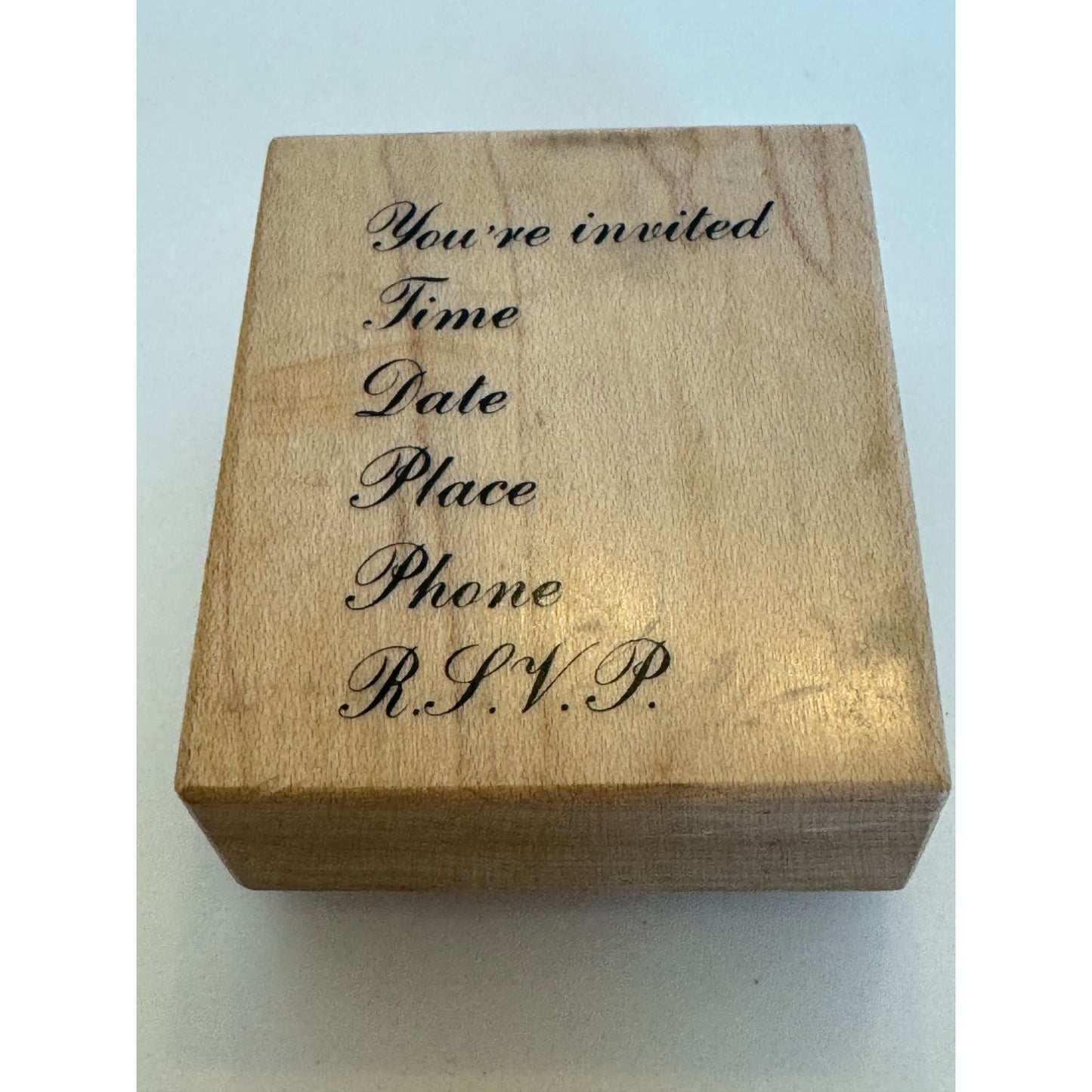 PSX Rubber Stamp Invitation Template Party Event RSVP Date Time Card Making E438