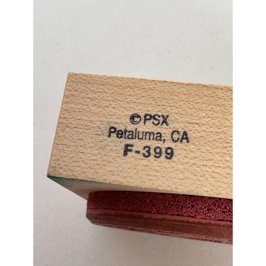 PSX Rubber Stamp Merry Christmas Happy New Year Bow Holidays Greeting Sentiment