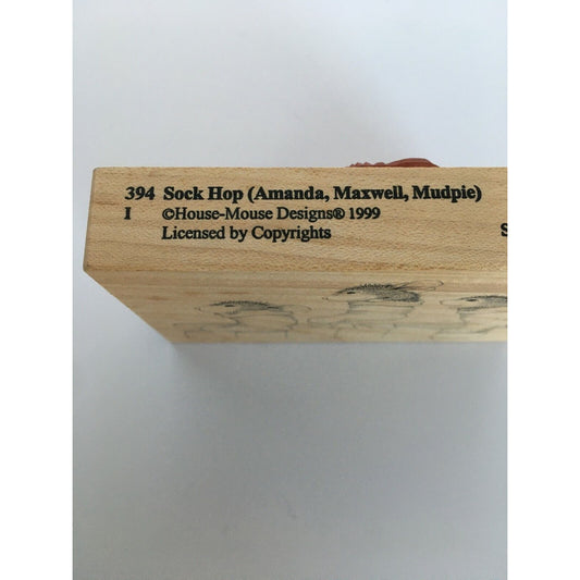 House Mouse Rubber Stamp Sock Hop Amanda Maxwell Mudpie Stocking Christmas Piano