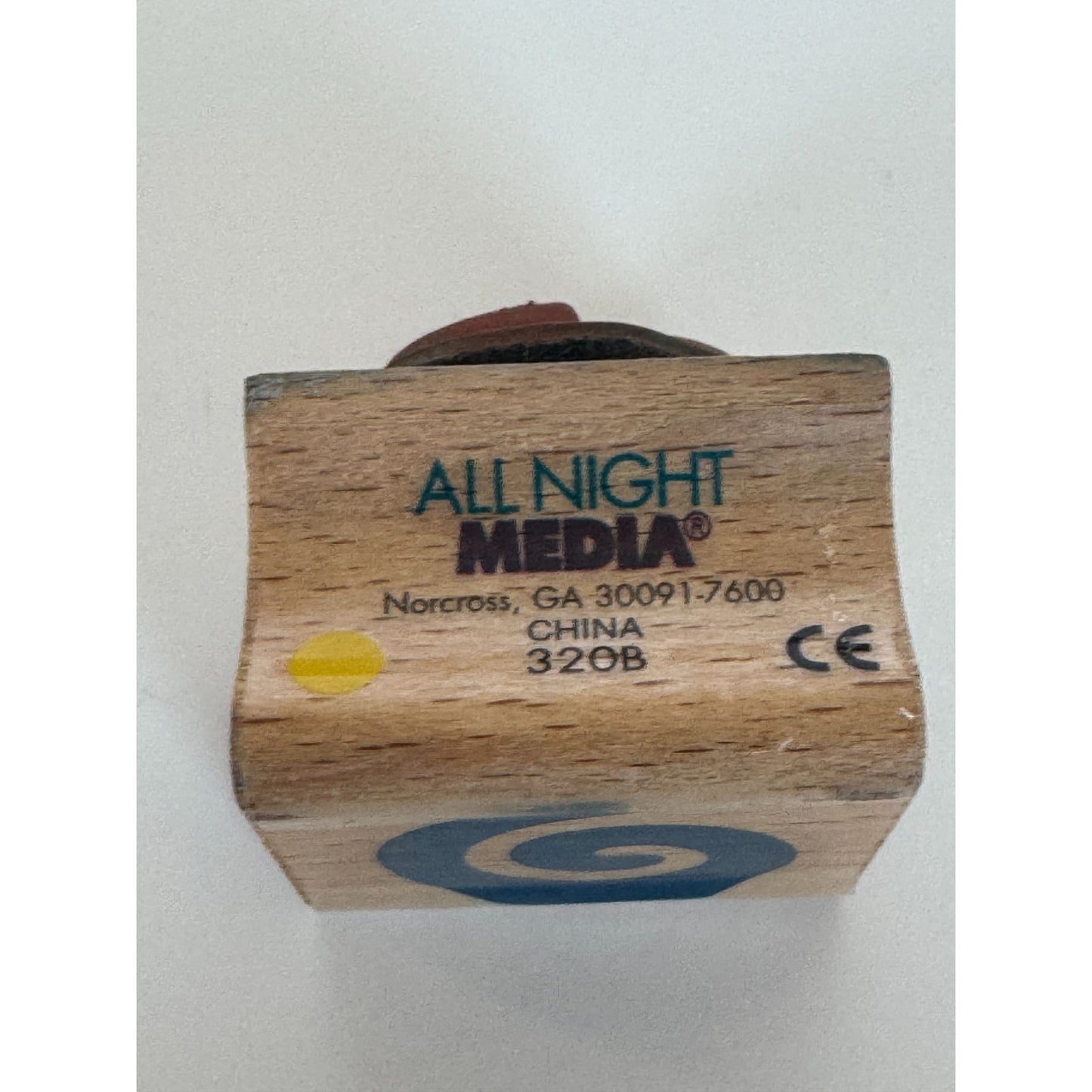All Night Media Rubber Stamp Swirl Design Shape Confetti Celebrate Wood Mounted