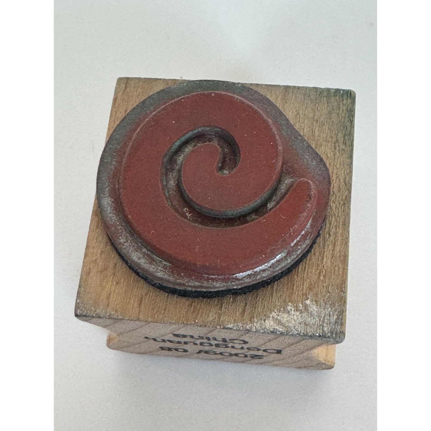 All Night Media Rubber Stamp Swirl Design Shape Confetti Celebrate Wood Mounted