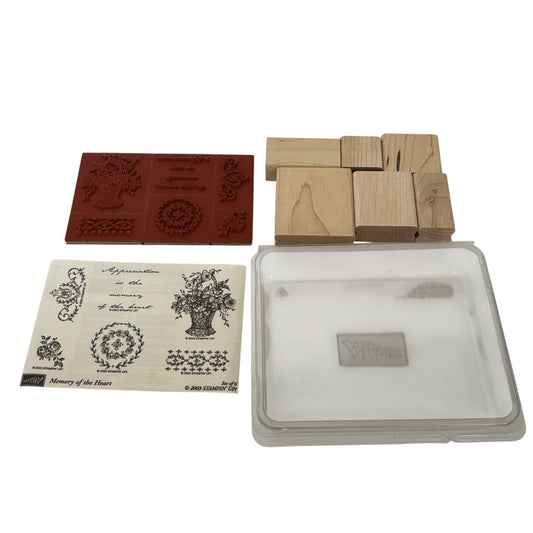 Stampin Up Wood Rubber Stamp Set Appreciation is the Memory of the Heart Flowers
