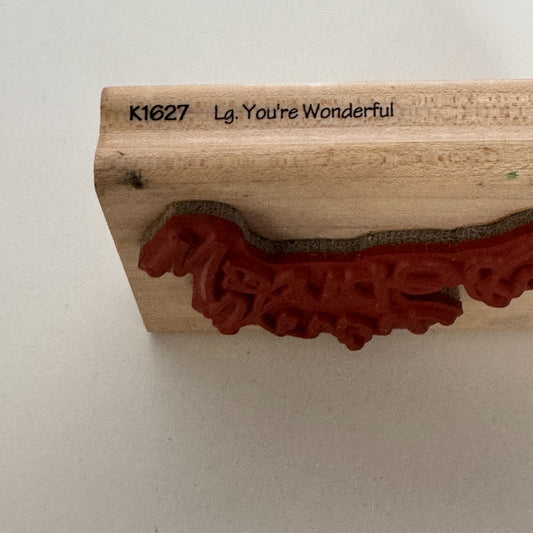 Annette Allen Watkins Rubber Stamp You are Wonderful Card Making Words Sentiment