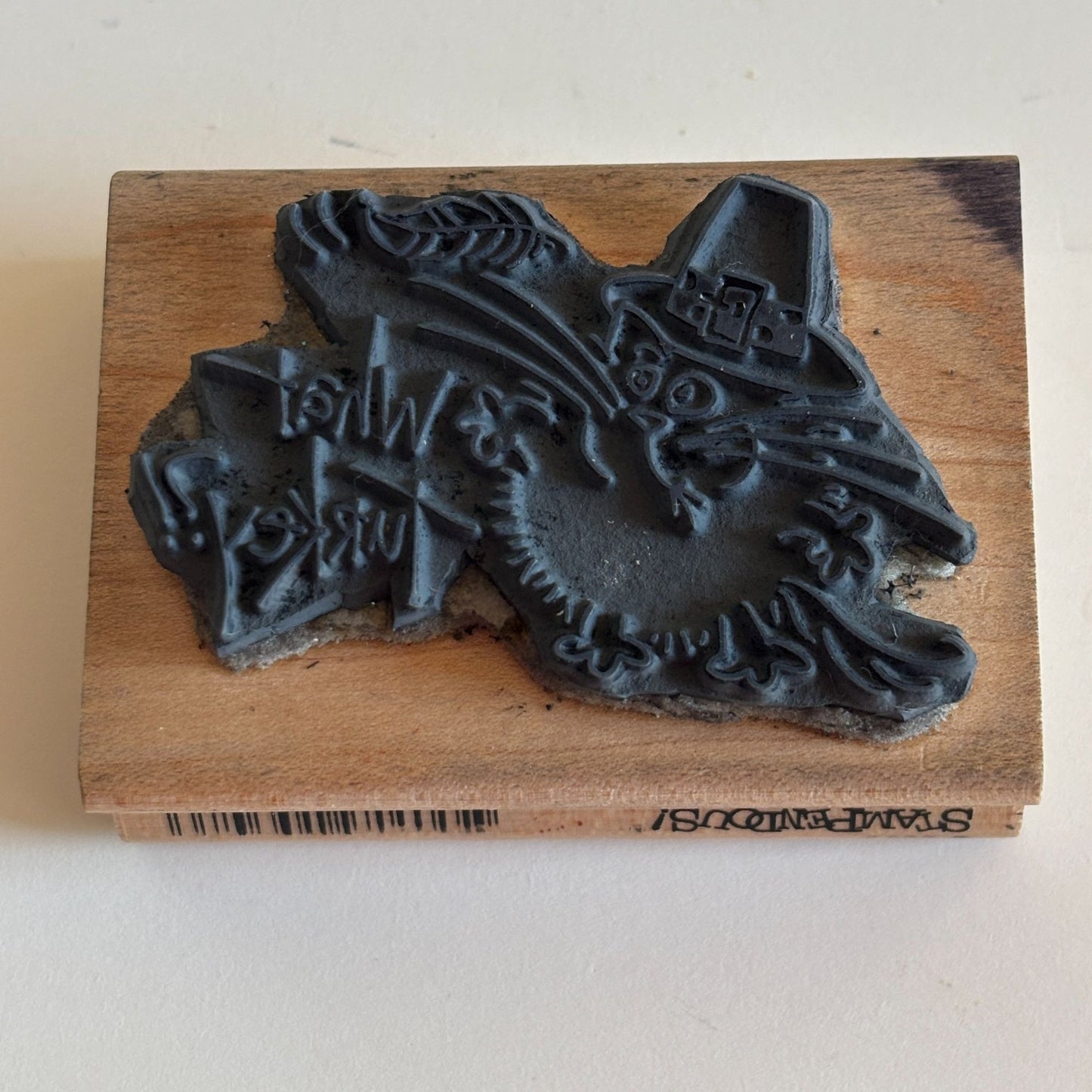 Stampendous Rubber Stamp Fluffles Cat Ate What Turkey Thanksgiving Funny Words