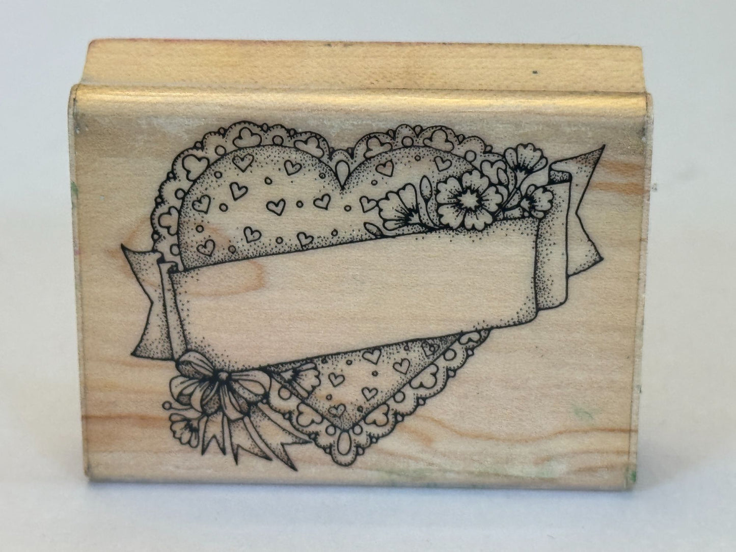 Hero Arts Rubber Stamp Ribboned Heart Banner Sign Valentines Day Love Wedding
