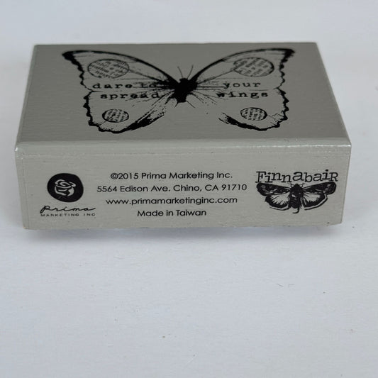 Prima Finnabair Rubber Stamp Dare To Spread Your Wings Butterfly Inspirational Words Support Crafting Tool