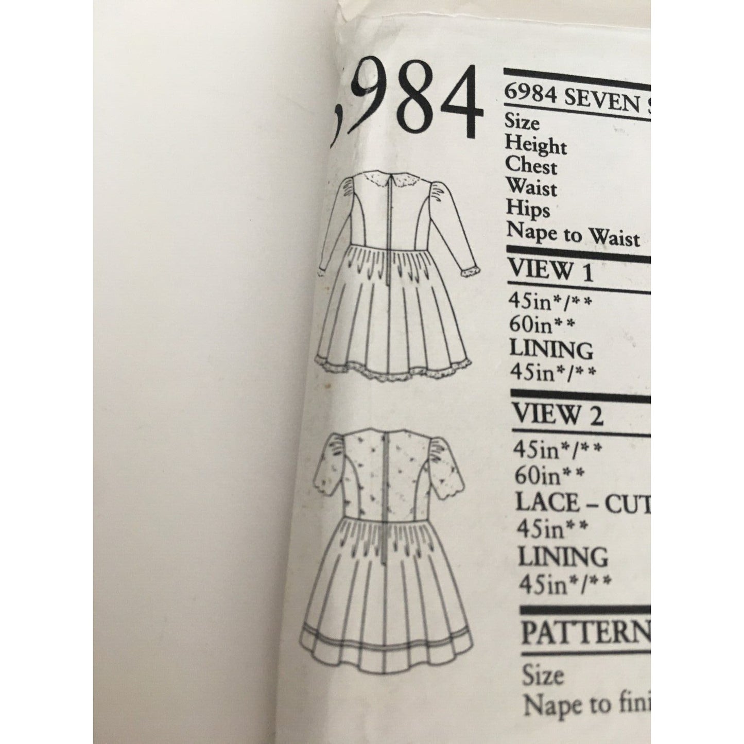 New Look 6984 Sewing Pattern Little Girls Play Fancy Dress Holiday Sz 4-10 UC