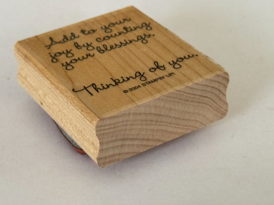 Stampin Up Rubber Stamp Thinking of You Card Making Count Your Blessings Words