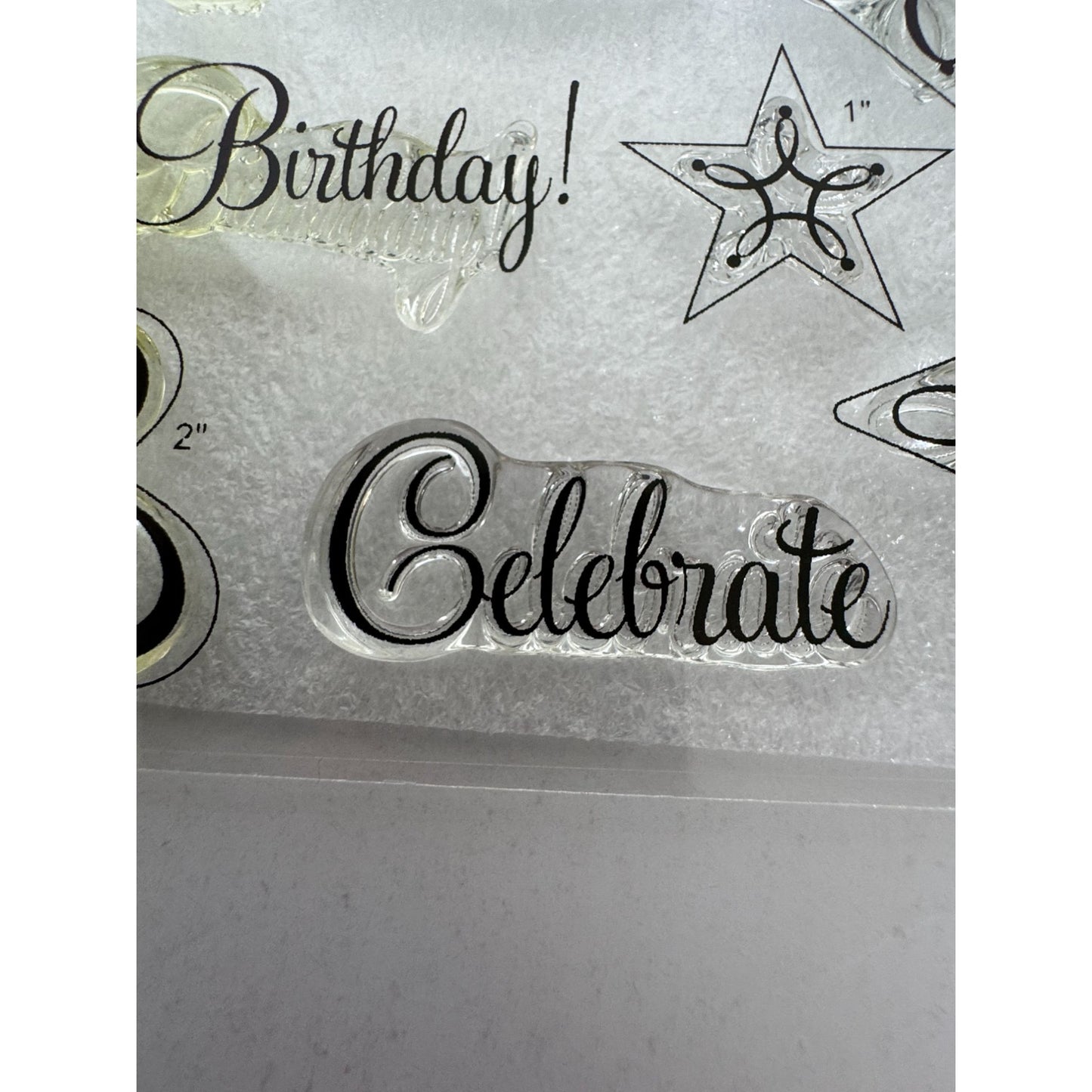 CTMH My Acrylix Acrylic Stamp Set Its a party Birthday Cupcake Invitation RSVP