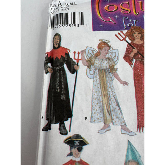 Simplicity Sewing Pattern 4461 Halloween Costumes Pirate Wizard Ninja Princess