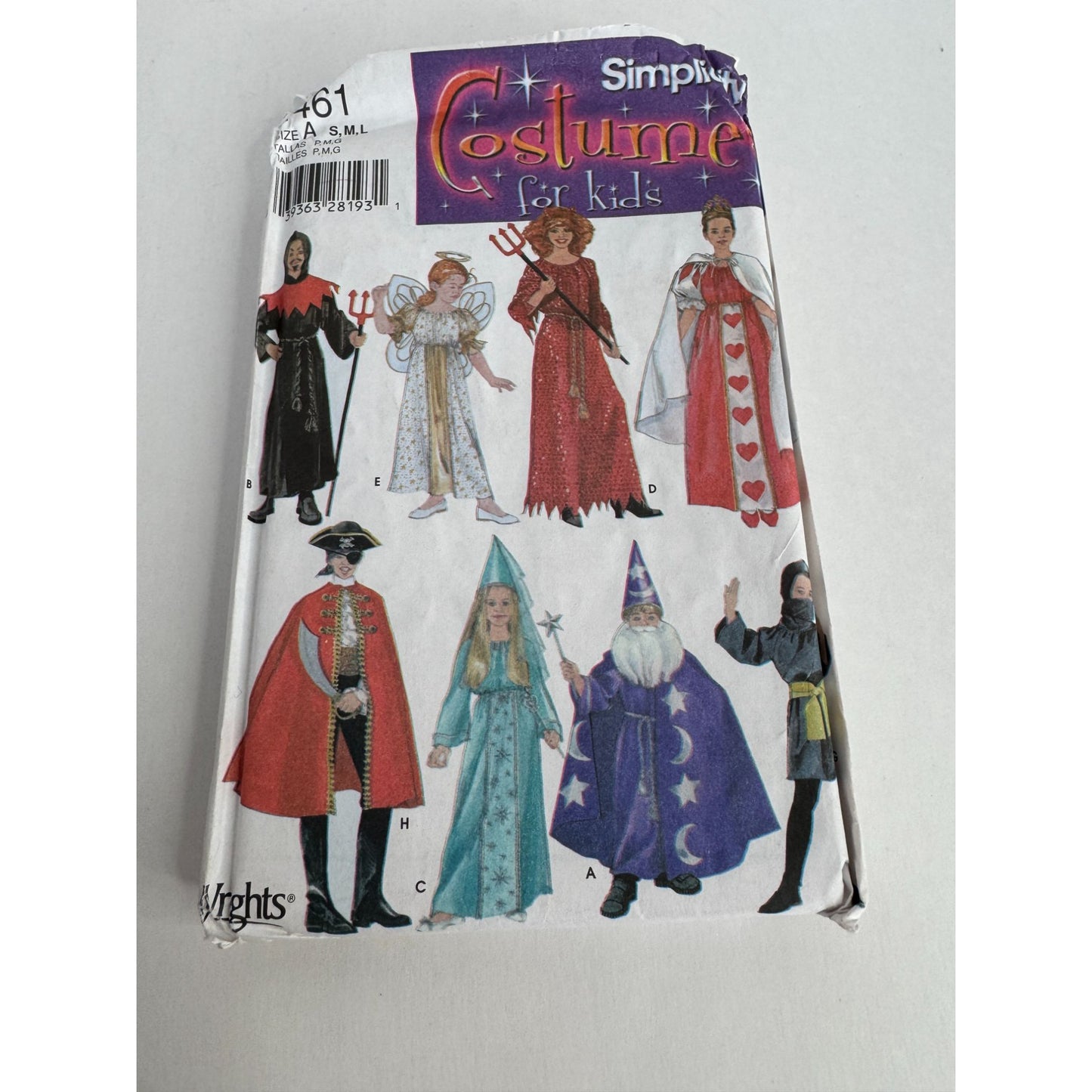 Simplicity Sewing Pattern 4461 Halloween Costumes Pirate Wizard Ninja Princess