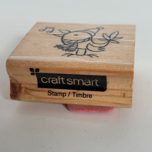 CraftSmart Rubber Stamp Holiday Bird Singing Scarf Christmas Card Making Holiday