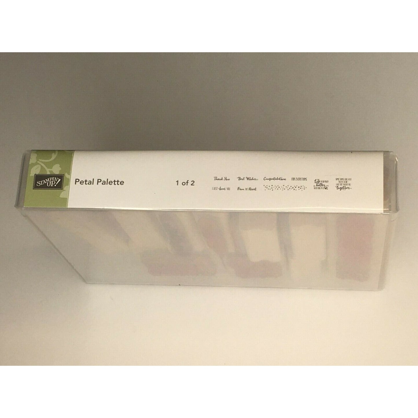 Stampin Up Petal Palette Rubber Stamp Set #1 Words Sayings Thank You Love Crafts
