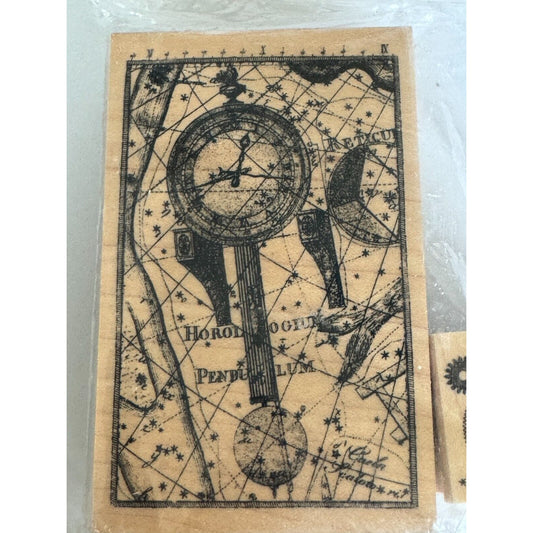 Club Scrap Rubber Stamp Limited Edition Horologiun Pendulum Steampunk Wheels
