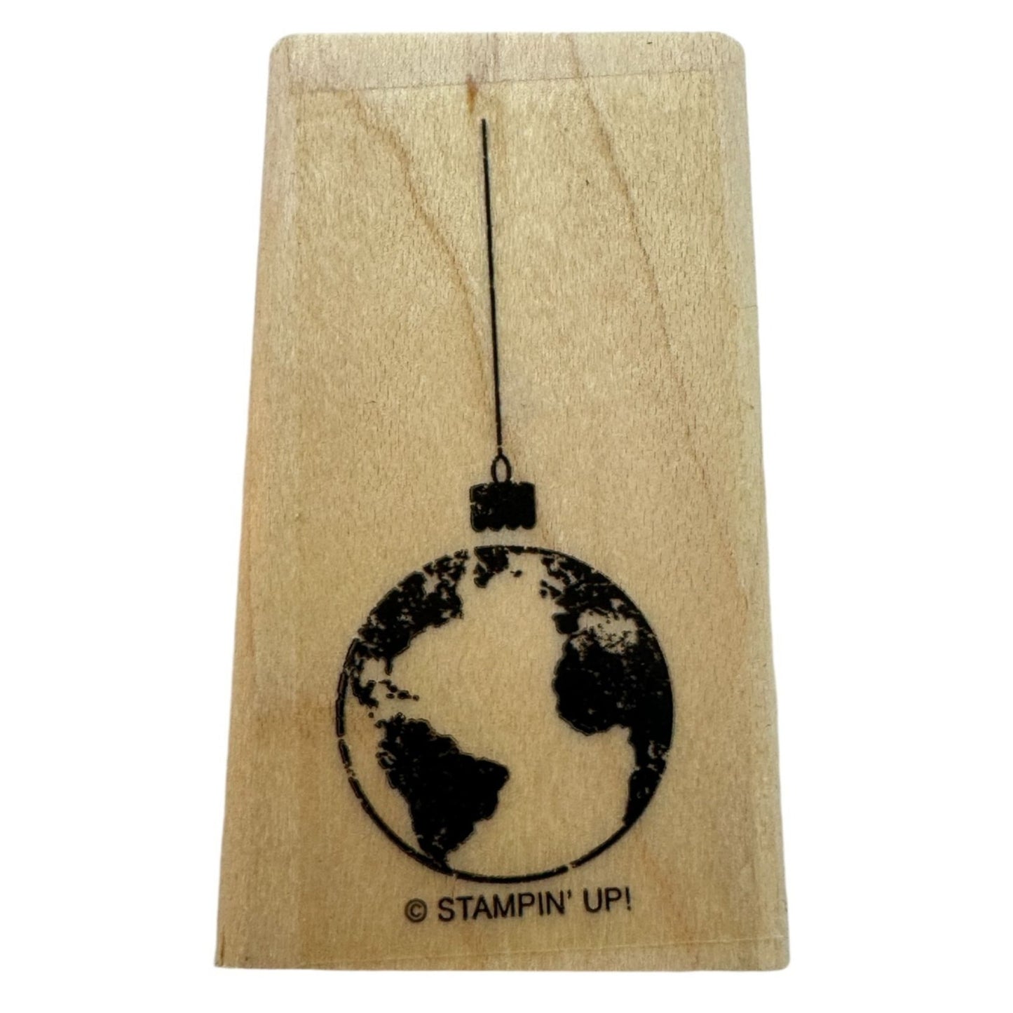 Stampin Up Rubber Stamp Globe Ornament Christmas Card Making World Traveler
