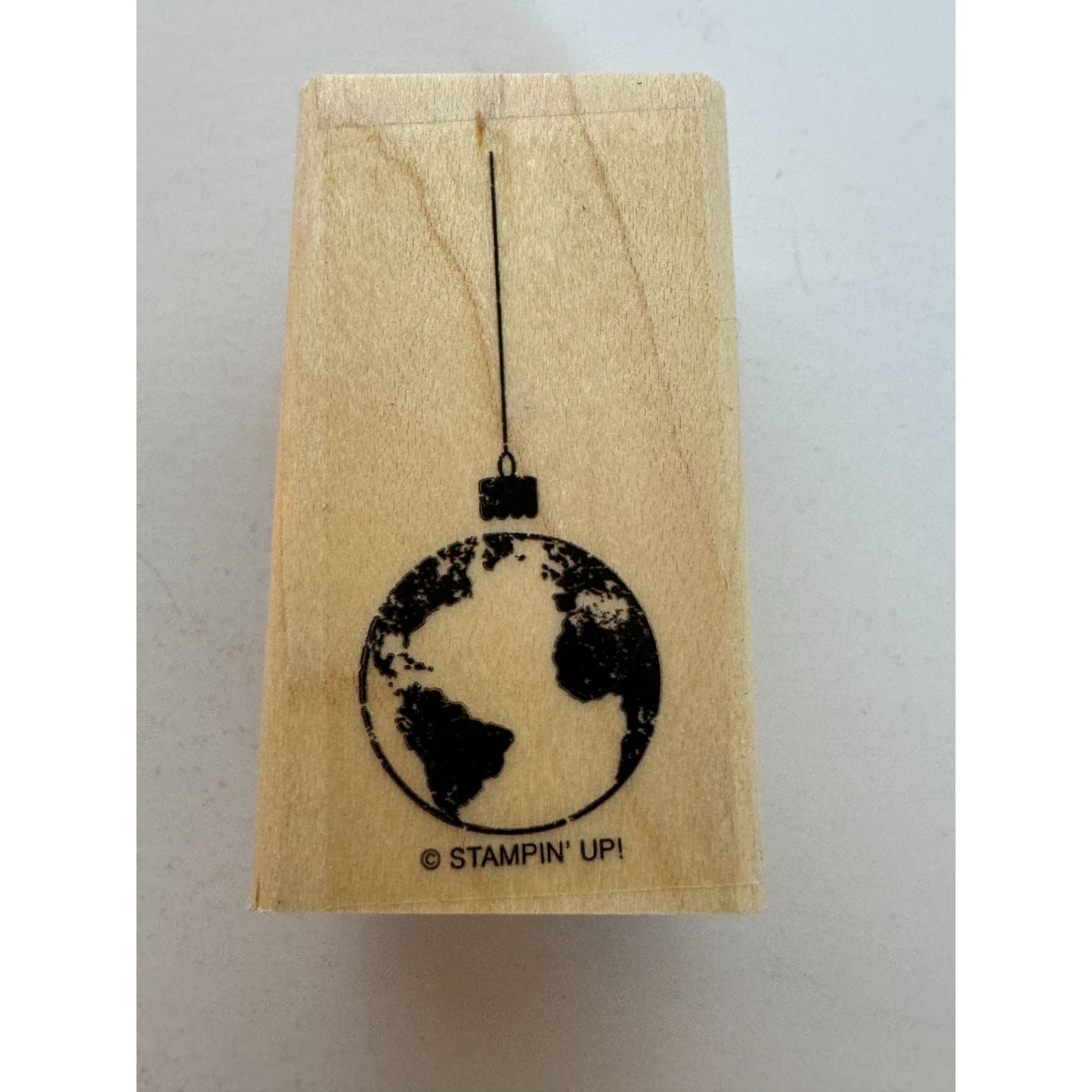 Stampin Up Rubber Stamp Globe Ornament Christmas Card Making World Traveler