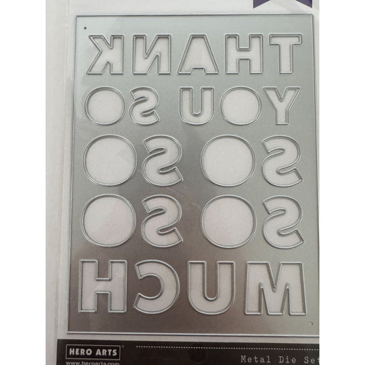 Hero Arts Fancy Dies Thank You Message Cover Plate Words Metal Die Set Cardmaking Crafting