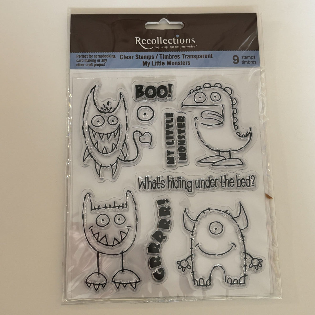 Recollections Clear Stamp Set My Little Monsters Halloween Kids Cardmaking Craft