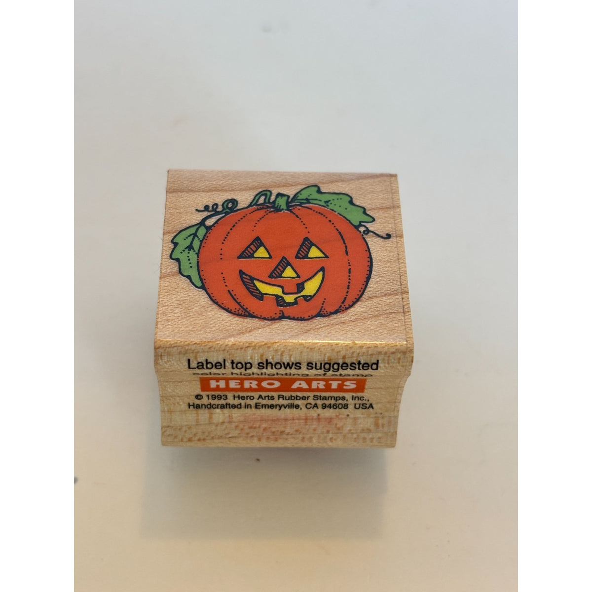 Hero Arts Rubber Stamp Small Pumpkin Jack O Lantern Halloween Fall Wood Mounted