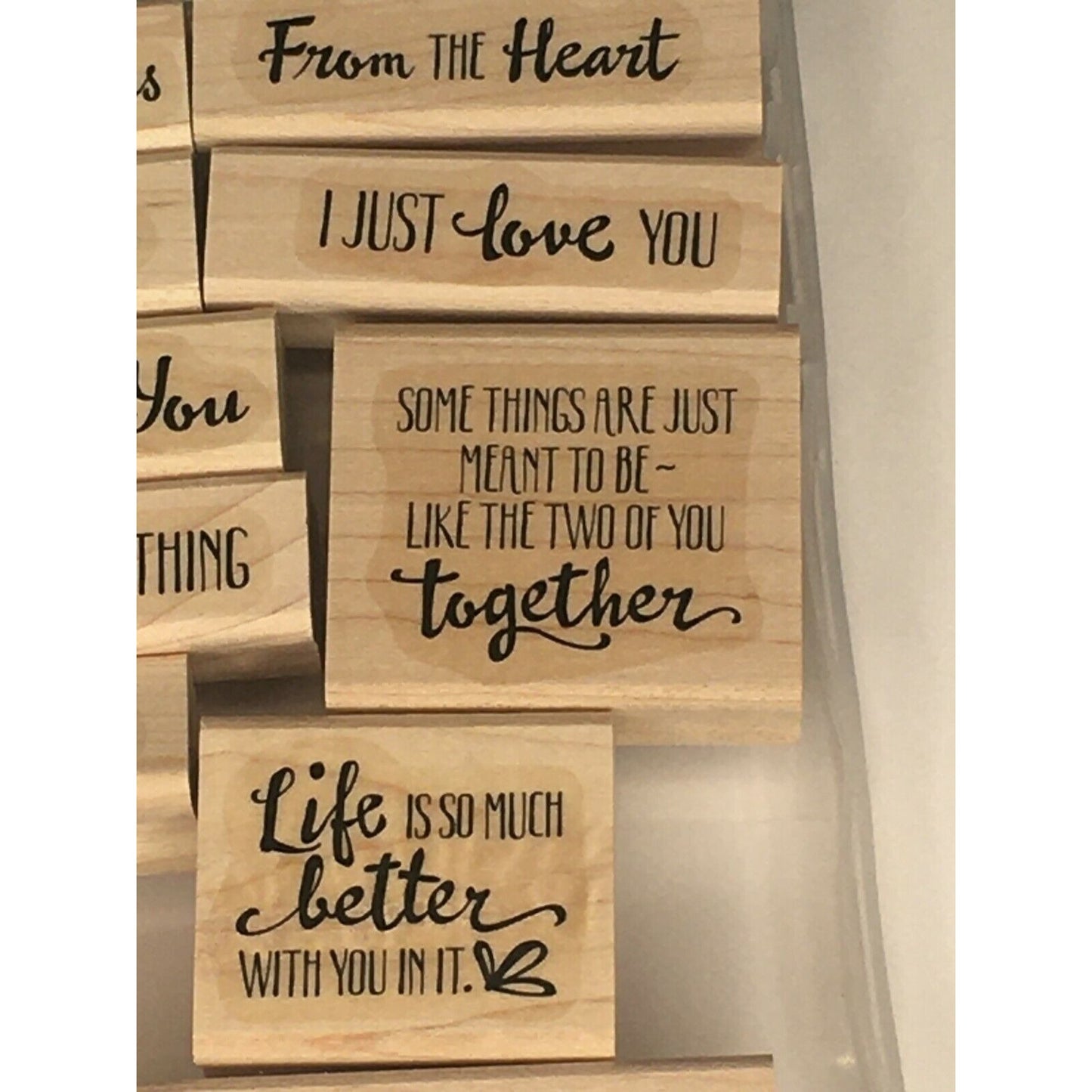 Stampin Up Petal Palette Rubber Stamp Set #1 Words Sayings Thank You Love Crafts