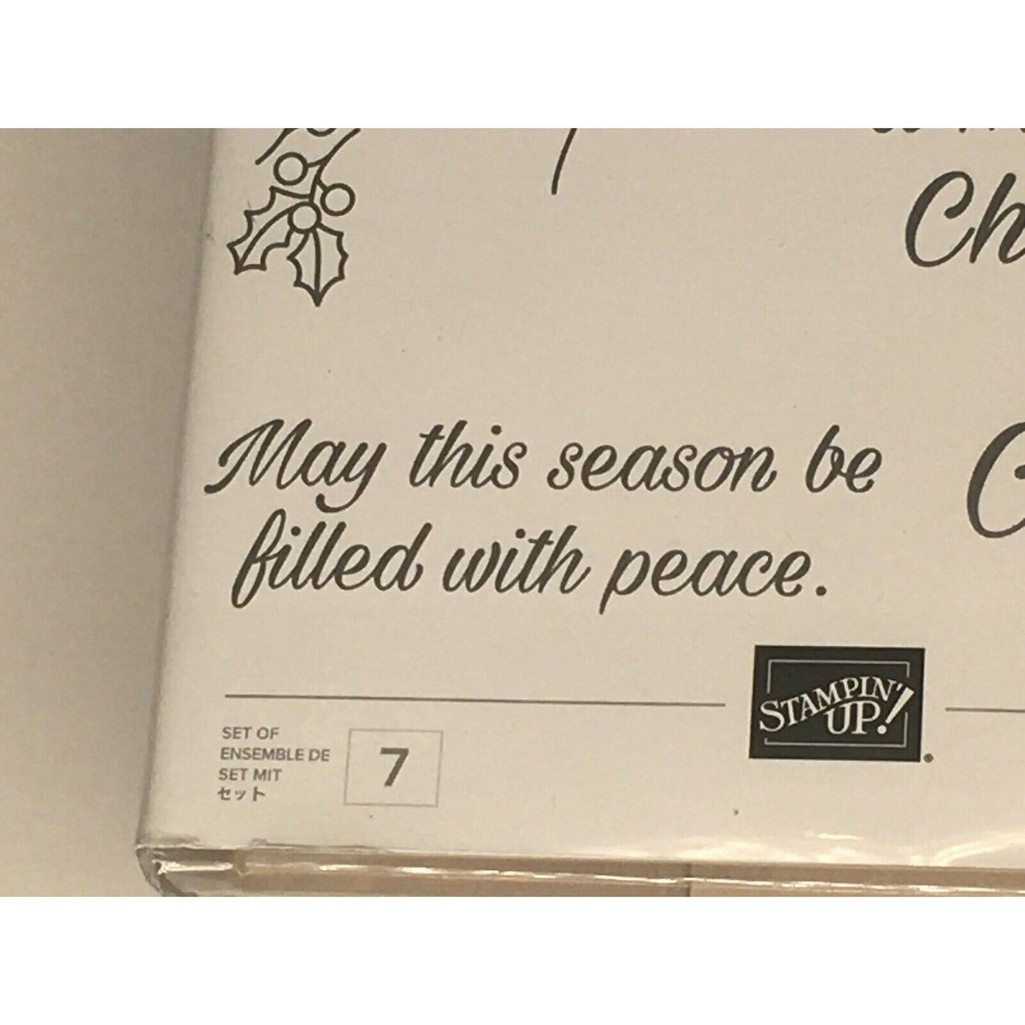 Stampin Up Peaceful Poinsettia Rubber Stamp Set Christmas Holly Berries Peace