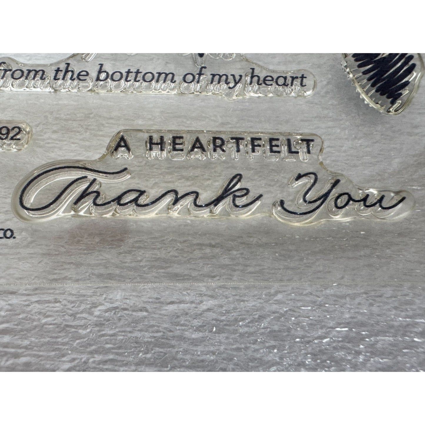 CTMH My Acrylix Acrylic Stamp Set Happy Heart Sentiments Heartfelt Thanks Words