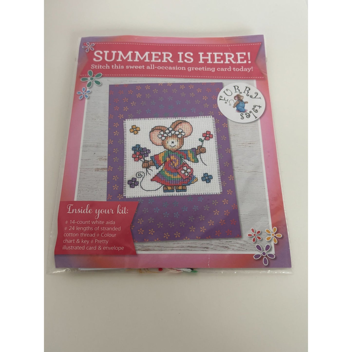 The World of Cross Stitching Cross Stitch Greeting Card Kit Furry Tales Mouse