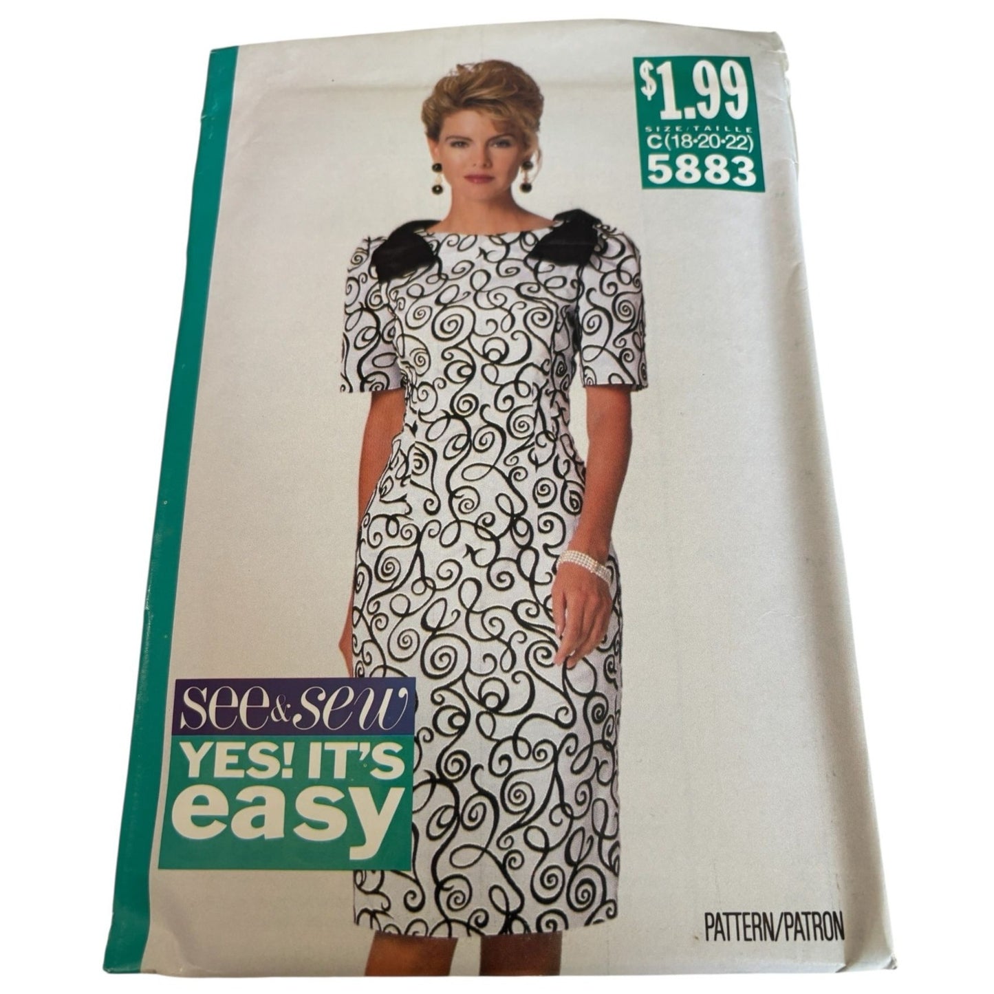 Butterick Sewing Pattern 5883 Sheath Dress Modest Easy Career 18 20 22 Uncut